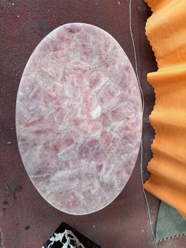 Natural Round Pink Onyx Coffee Table