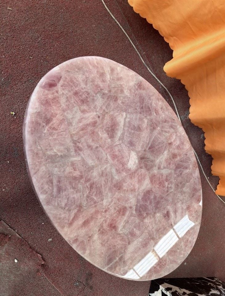 Handmade Round Pink Onyx Coffee Table